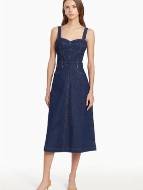 Amanda Uprichard Despina Denim Midi Dress